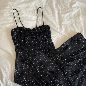 Black Polka Dot Maxi Dress